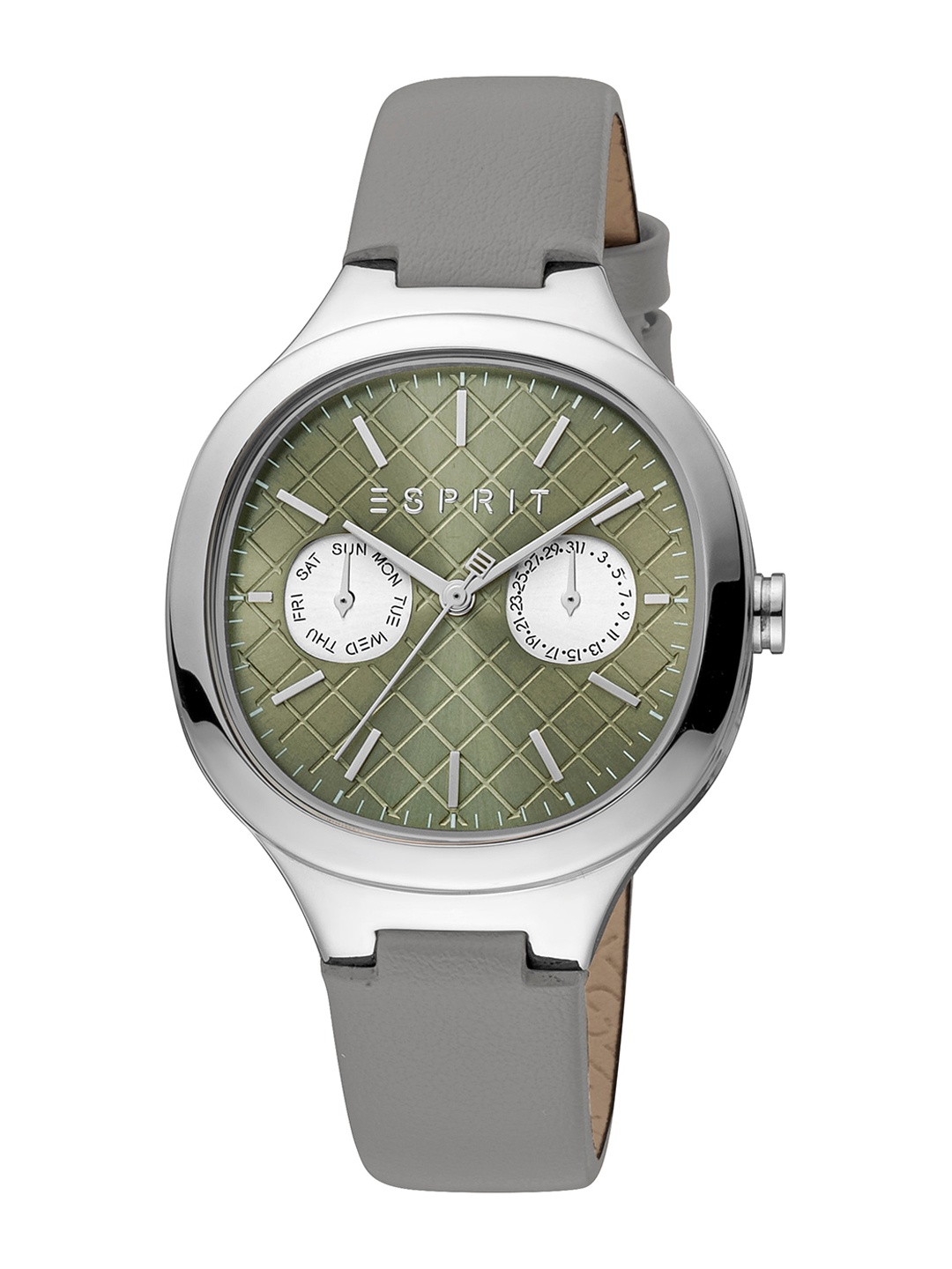 

ESPRIT Women Textured Dial & Leather Straps Analogue Watch ES1L352L0025, Grey