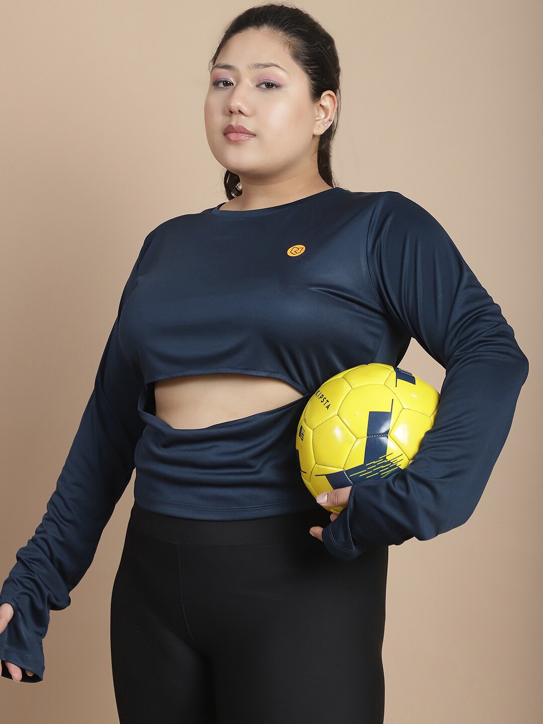 

Rigo Plus Size Active Crop Top, Blue