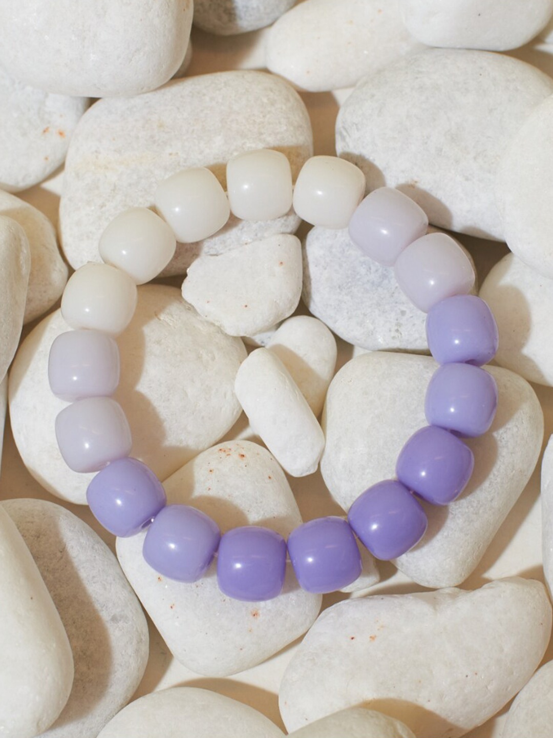 

SALTY Mauve Magic Beaded Elasticated Bracelet, White