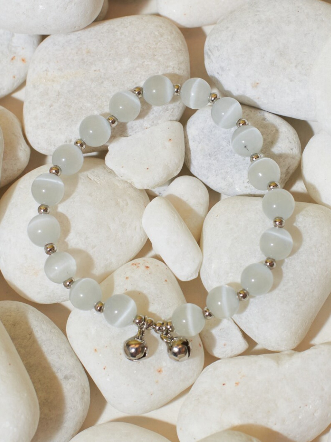 

SALTY Crystal Embrace Beaded Elasticated Bracelet, Silver