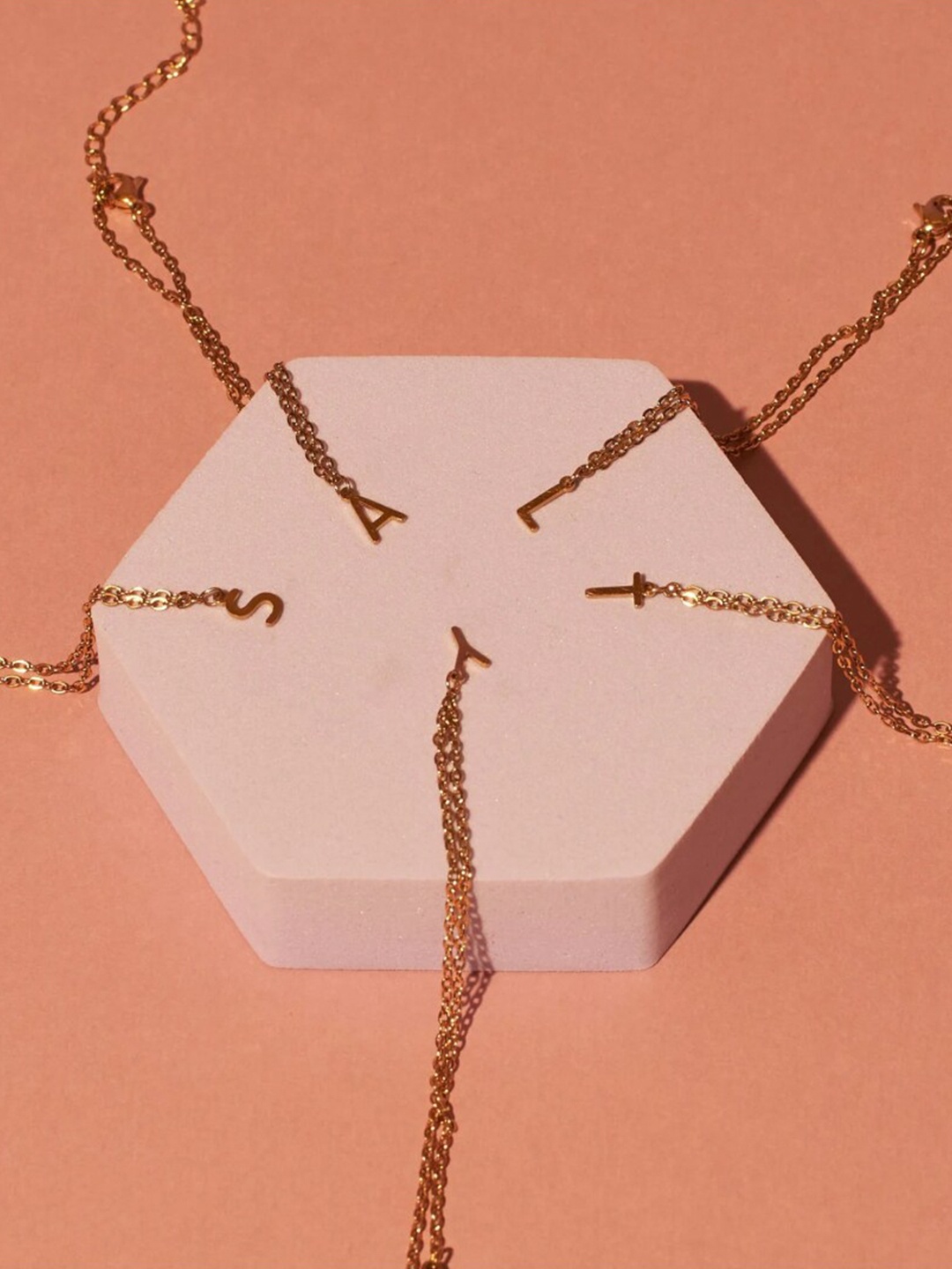 

SALTY 18KT Gold Plated Personalized Initial Letter 'A' Link Bracelet