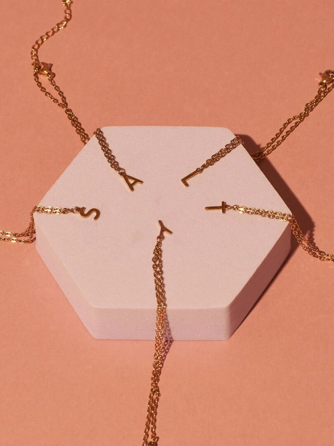 

SALTY 18KT Gold Plated Personalized Initial Letter 'A' Link Bracelet