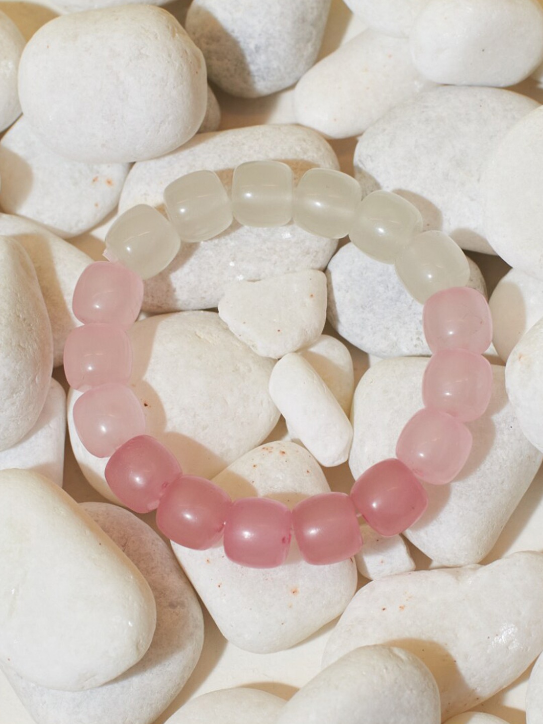 

SALTY Blushing Blossom Beaded Elasticated Bracelet, Pink