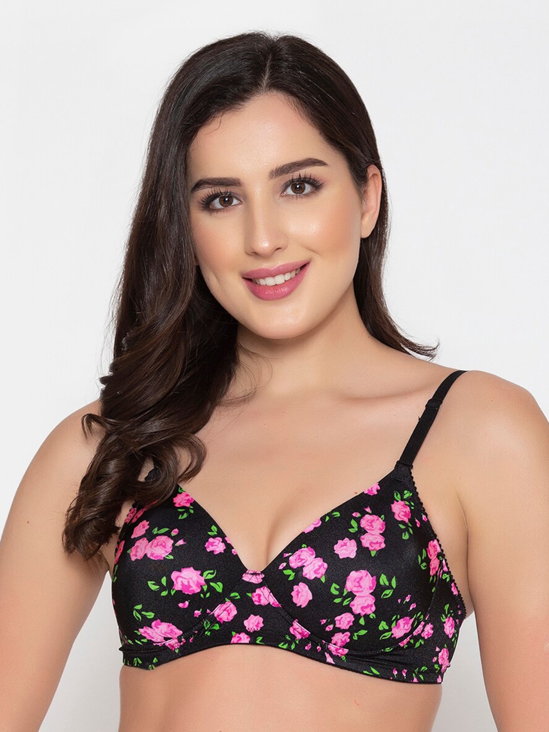

Clovia Full Coverage Lightly Padded Bra All Day Comfort, Black