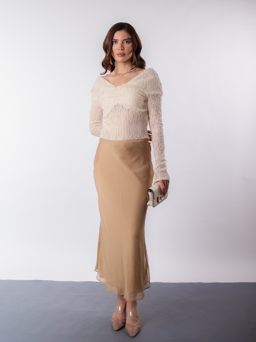 

Stylecast X Hersheinbox Lace Inserted Top, Cream