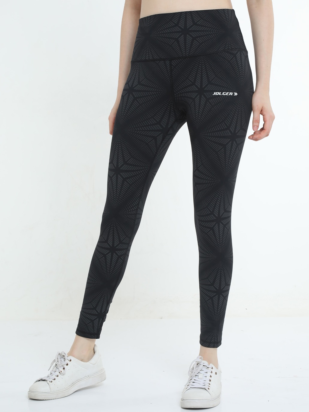 

Jolger Women's Stretchable High Waisted Printed Tights, Black