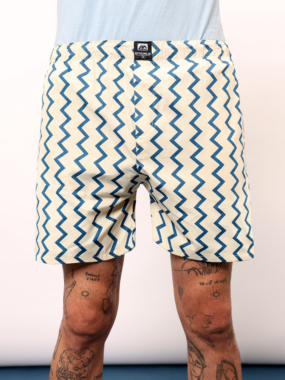 

Beyoung Printed Cotton Boxers, Cream
