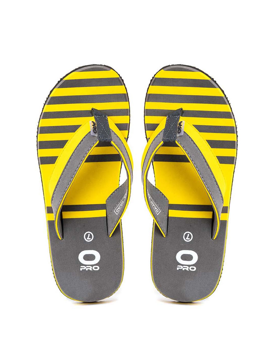 

Khadims Men Striped Thong Flip-Flops, Yellow