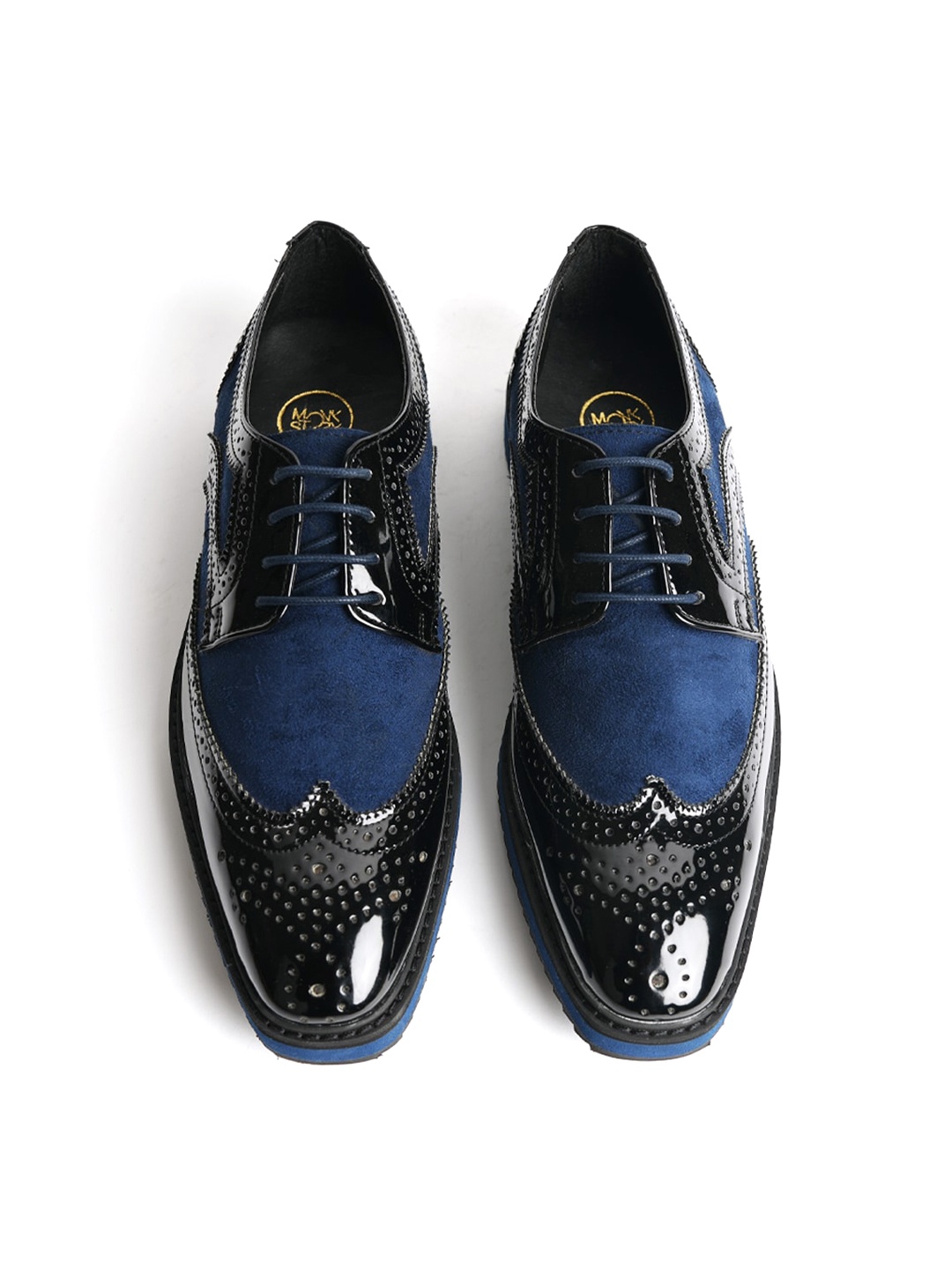 

MONKSTORY Men Round Toe Brogues, Black
