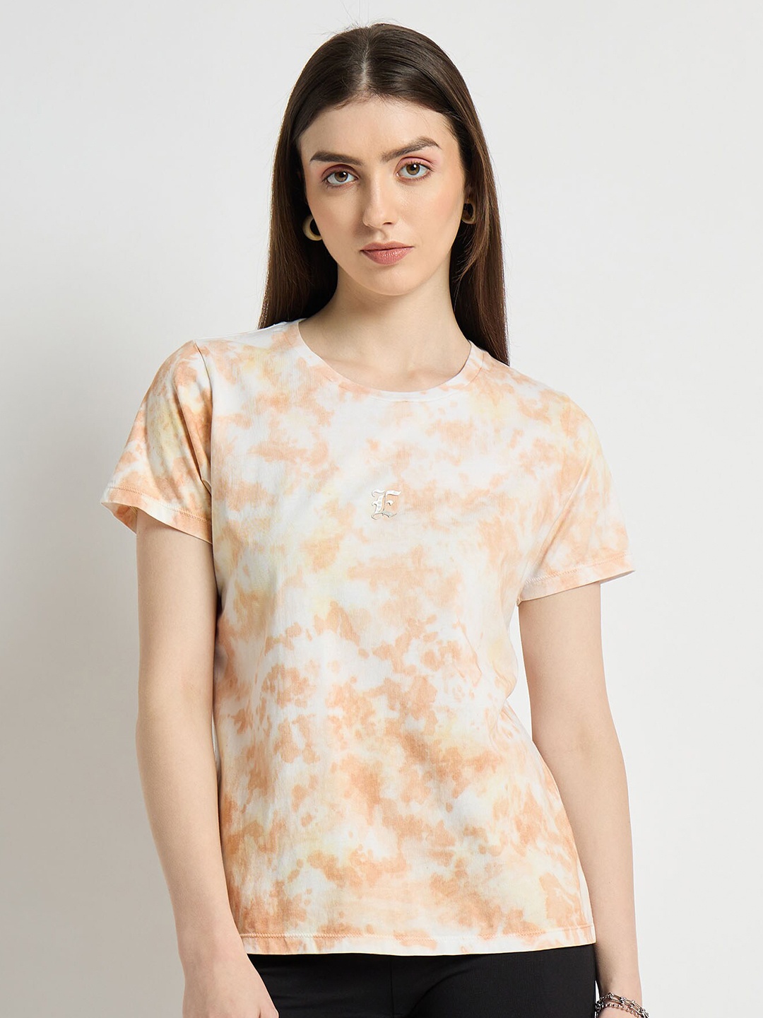 

EDRIO Tie and Dye Oversized Cotton T-shirt, Orange