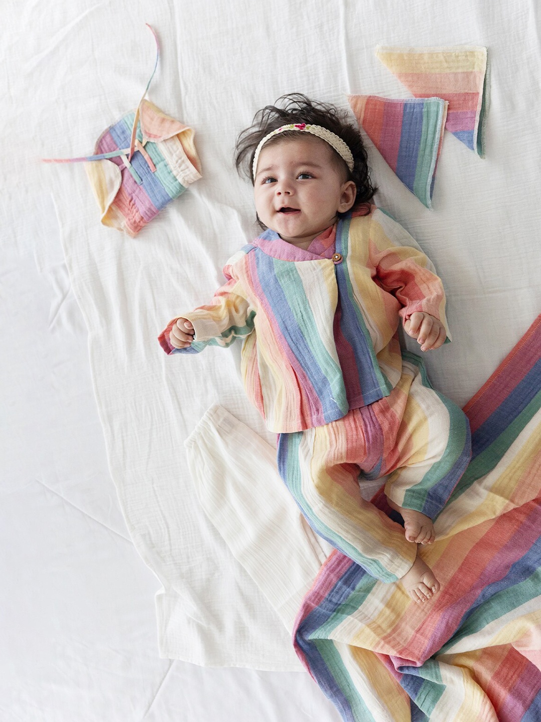 

Tiber Taber Kids Striped Pure Cotton Clothing Set, Blue