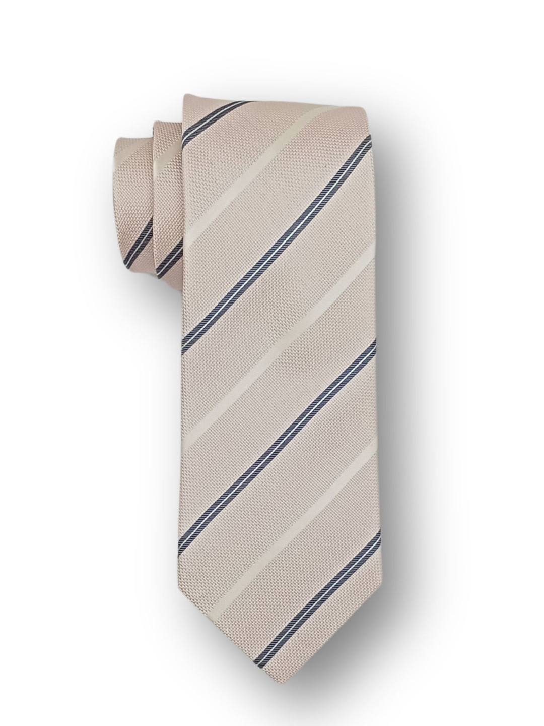 

The Tie Hub Men Striped Pure Silk Broad Tie, Pink