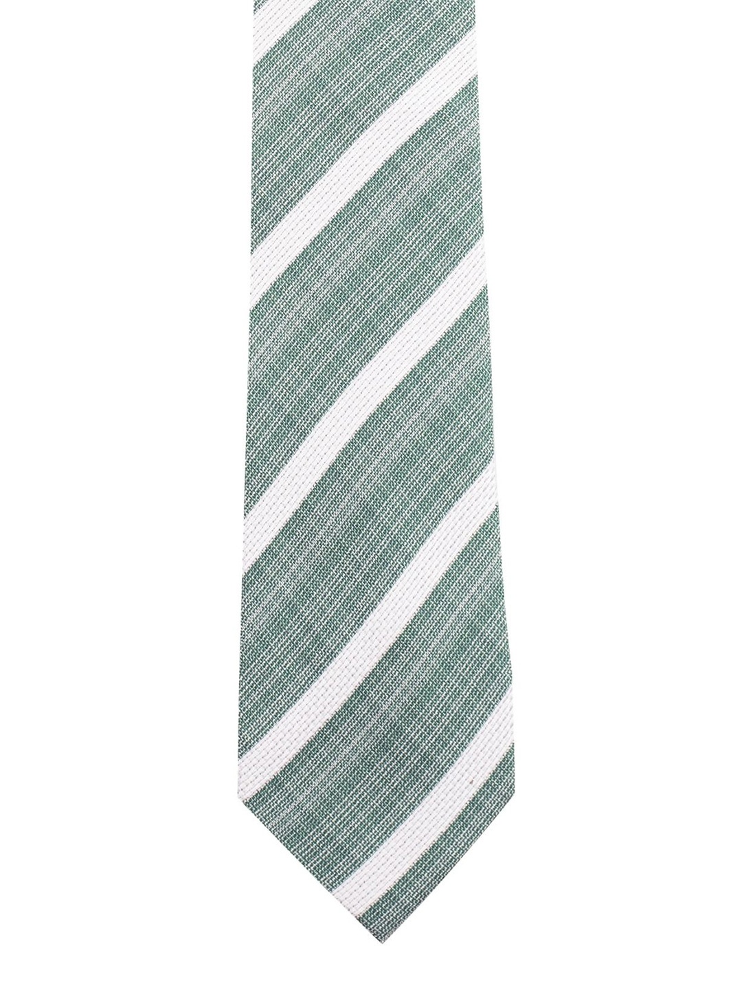 

The Tie Hub Men Striped Silk Skinny Tie, Green