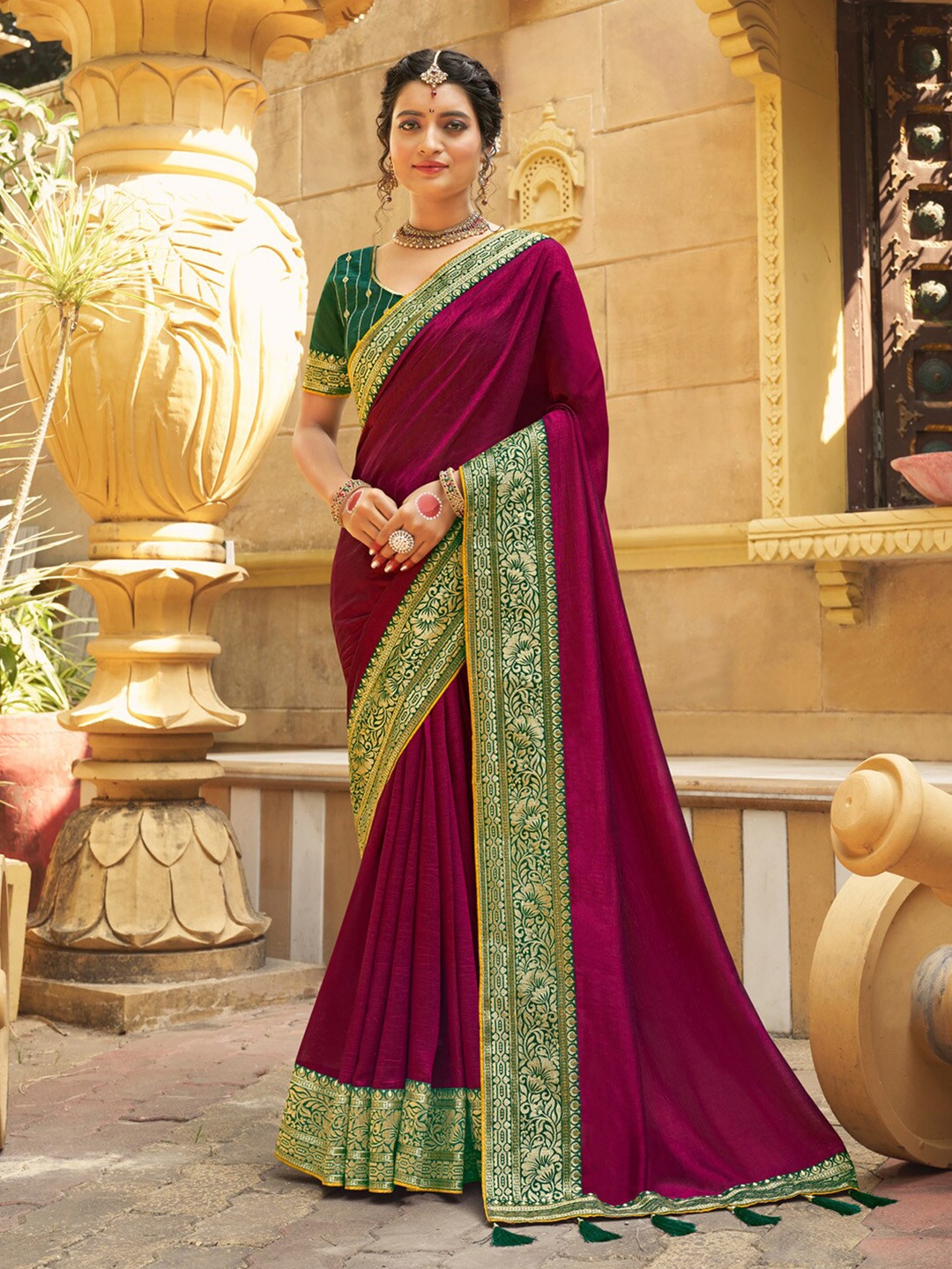 

Anouk Embroidered Party Saree, Pink