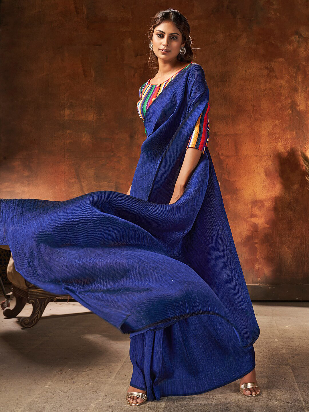 

Sunasi Art Silk Saree, Navy blue