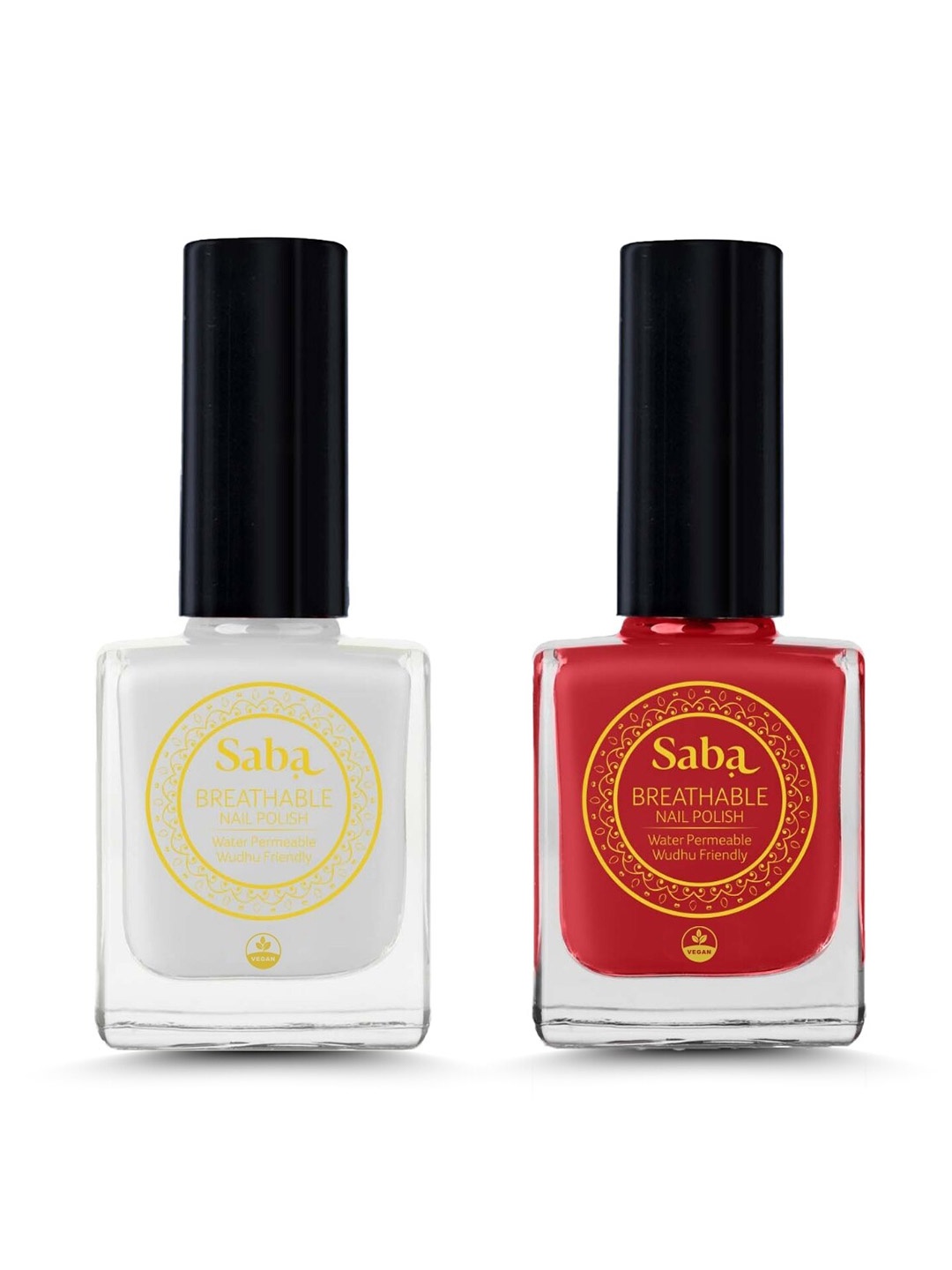 

Saba Set Of 2 Breathable Nail Paint-12 ml each - Persian Rouge & Pearl White, Red