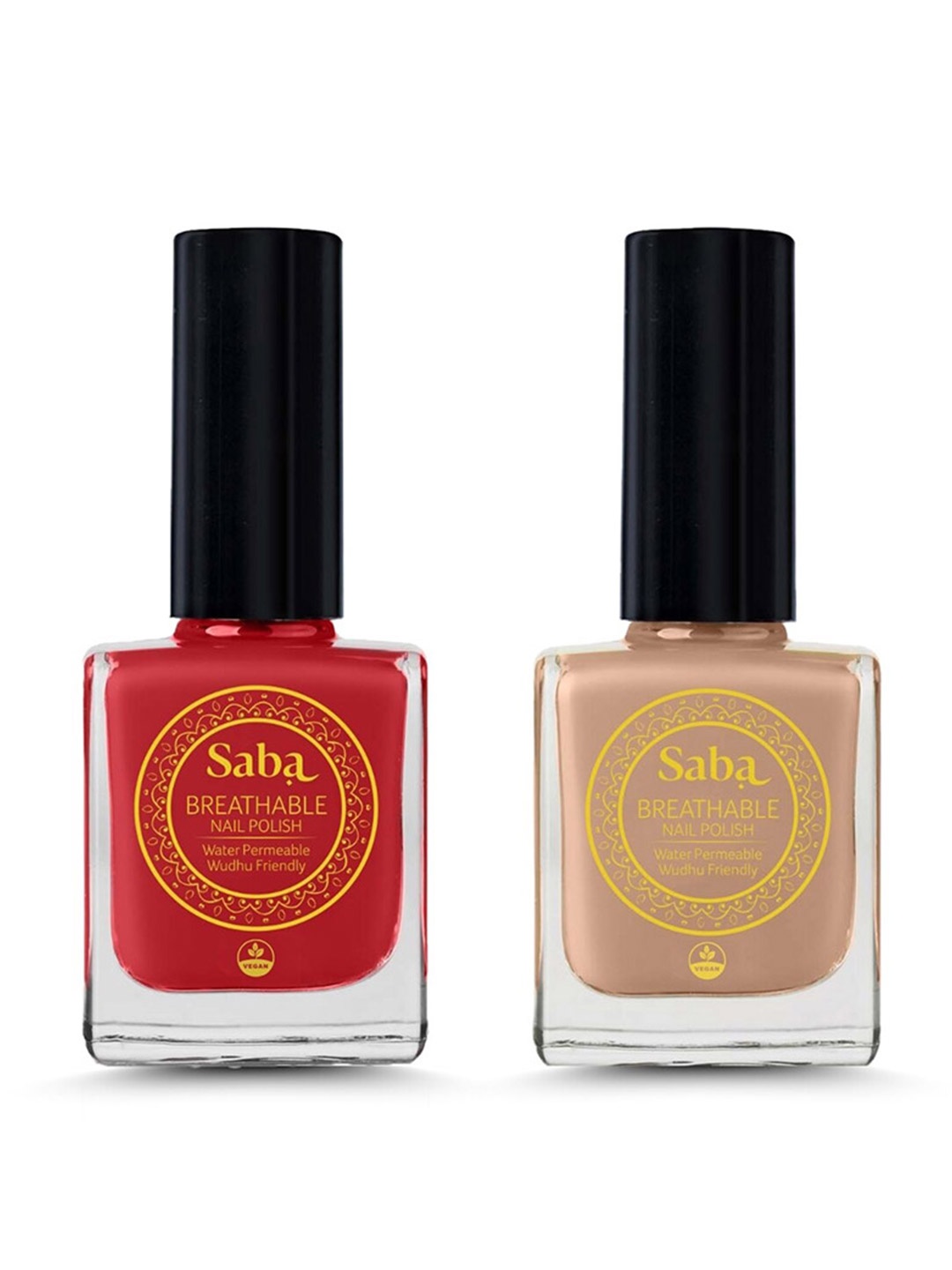 

Saba Set Of 2 Breathable Nail Paint 12ml each - Dark Chocolate & Peach Play, Red