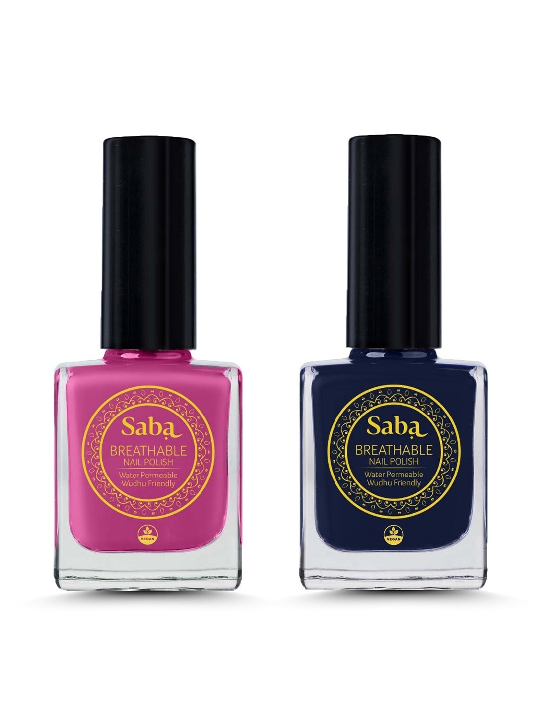 

Saba Set Of 2 Breathable Nail Paint 12 ml each - Mulberry Pink & Russian Blue