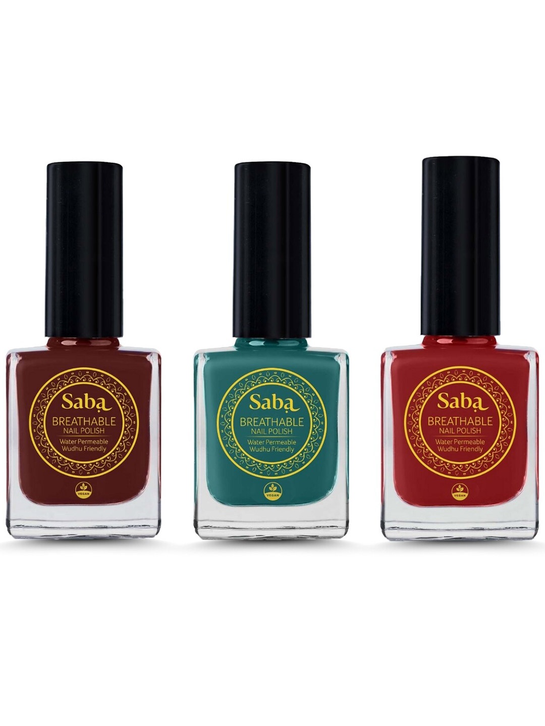 

Saba Set Of 3 Breathable Nail Paint - 12ml Each, Red