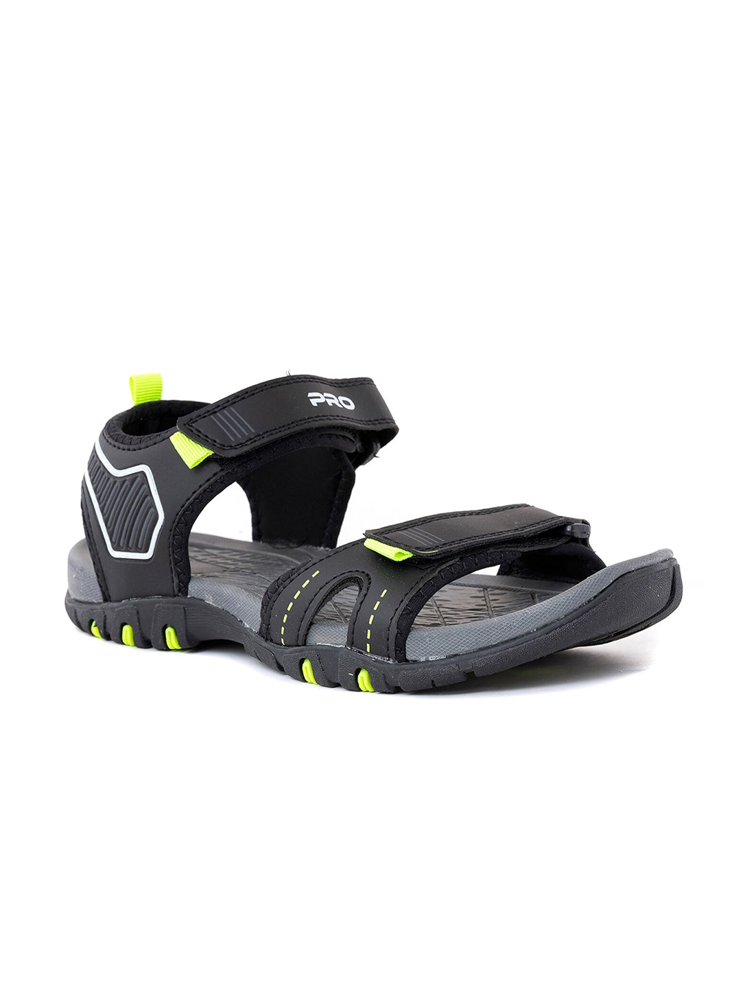 

Khadims Men Textured Sports Sandals, Black