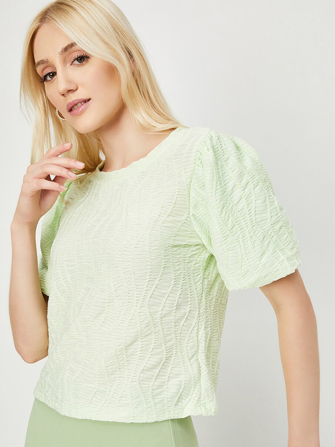 

max Self Design Top, Green