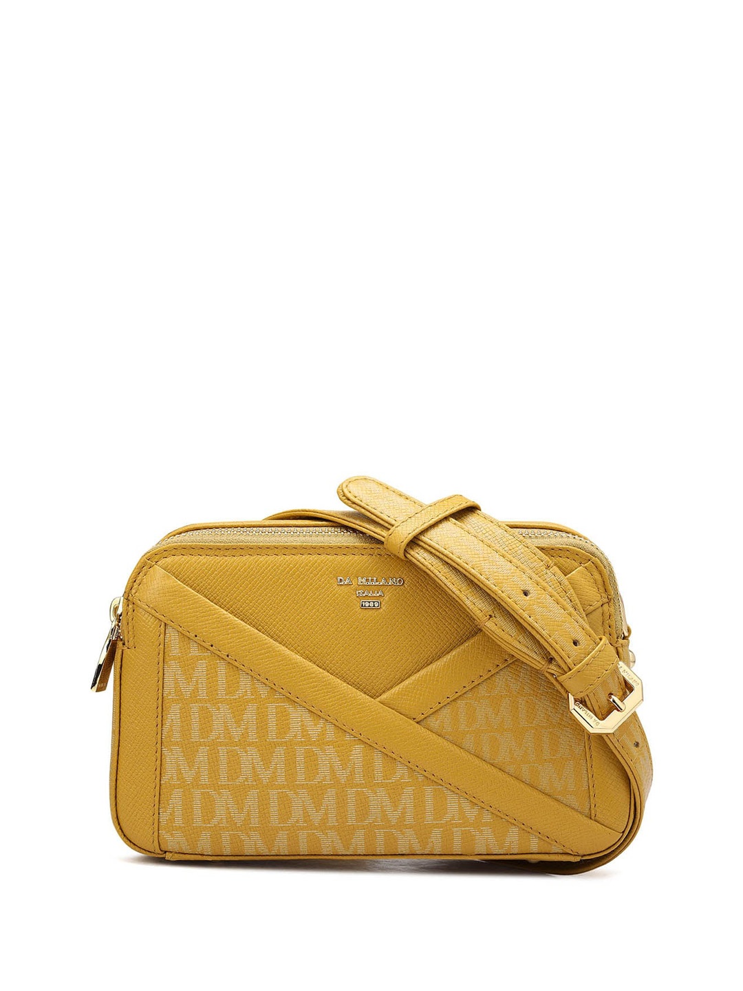 

Da Milano Leather Structured Sling Bag, Yellow