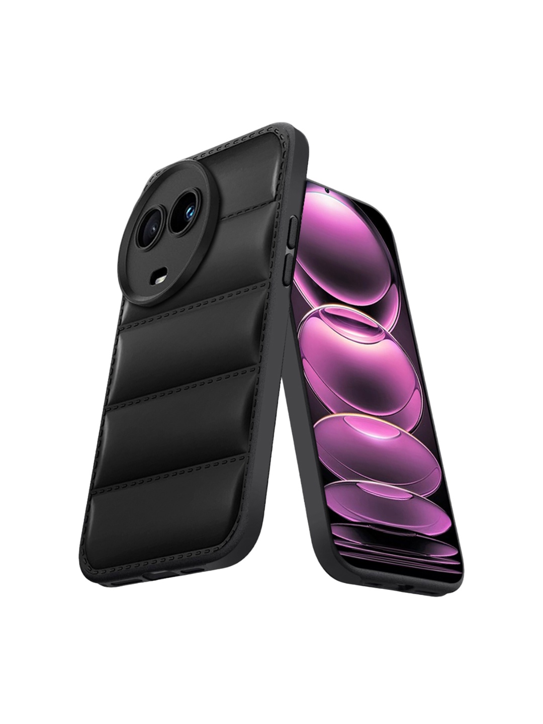 

Karwan Realme 11 Puffer Edition Silicone Mobile Back Case, Black