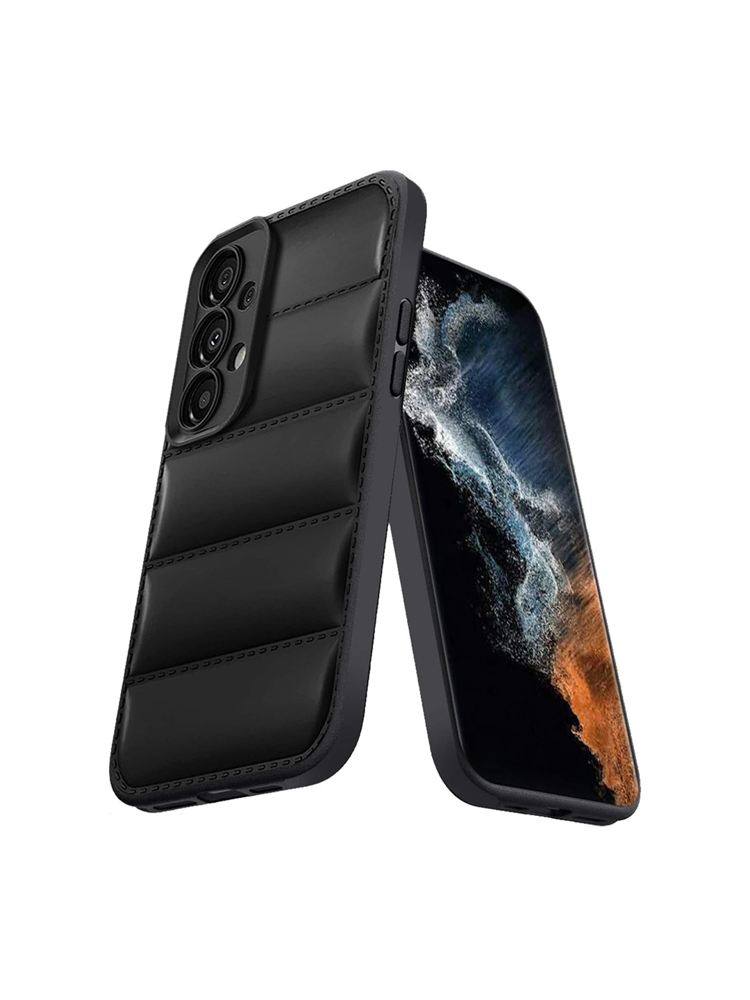 

Karwan Samsung A53 Puffer Edition Silicone Mobile Back Case, Black