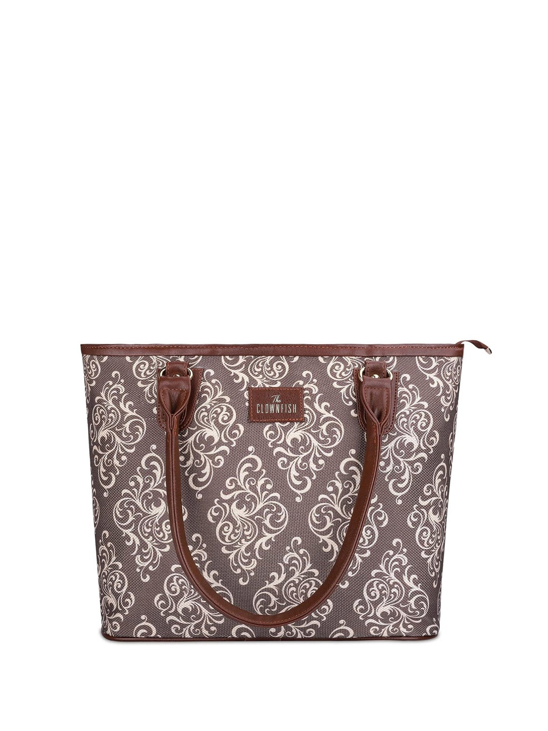 

Gleevers Printed Leather Structured Shoulder Bag, Brown