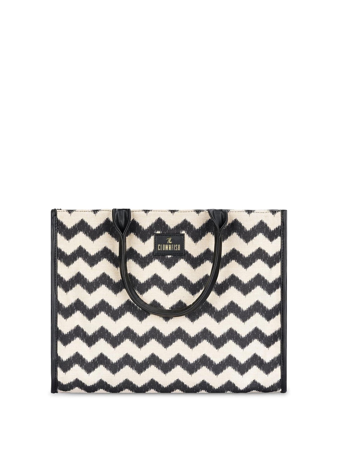 

Gleevers Geometric Printed Leather Structured Shoulder Bag, Black