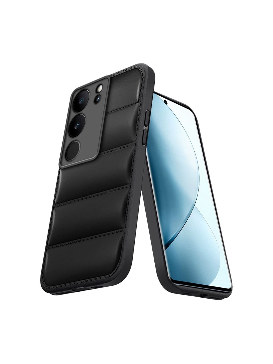 

Karwan Vivo V29 Puffer Edition Silicone Mobile Back Case, Black