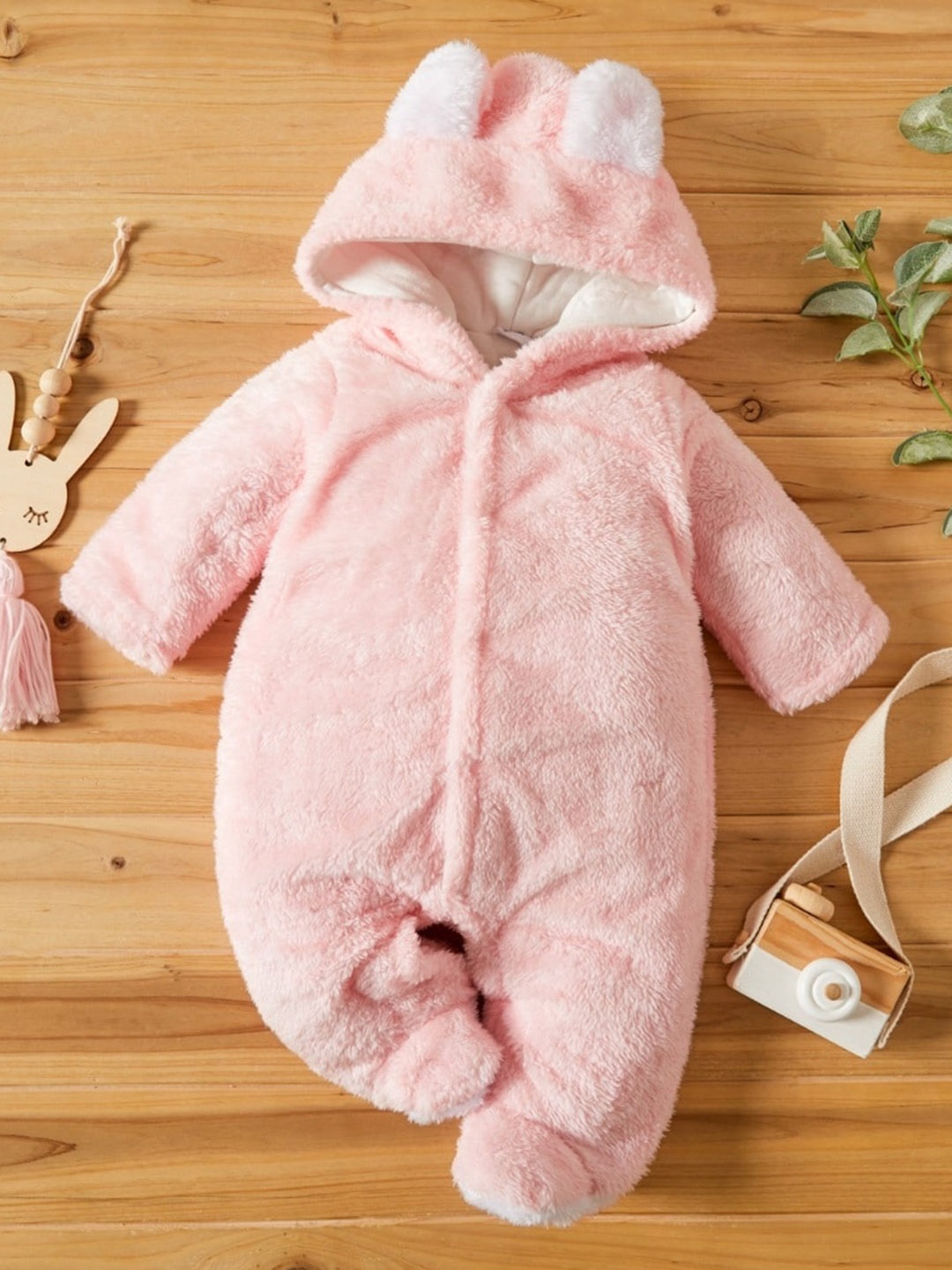 

BRANDONN Infants Hooded Sleepsuit, Pink