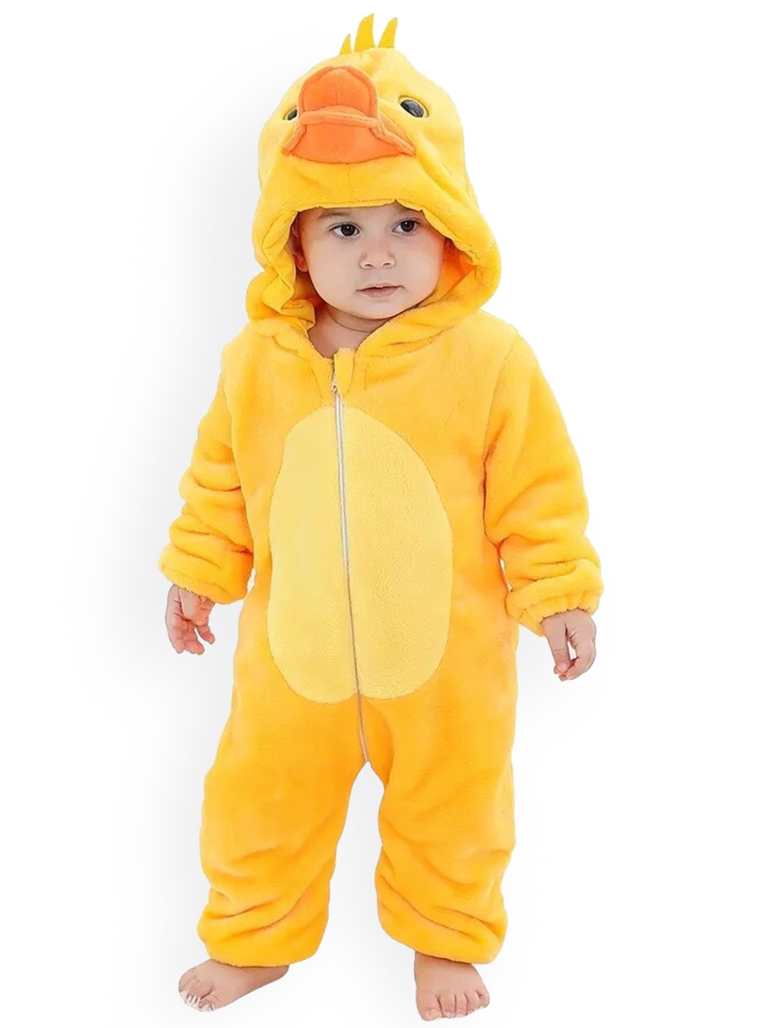 

BRANDONN Infants Printed Hood Romper, Yellow