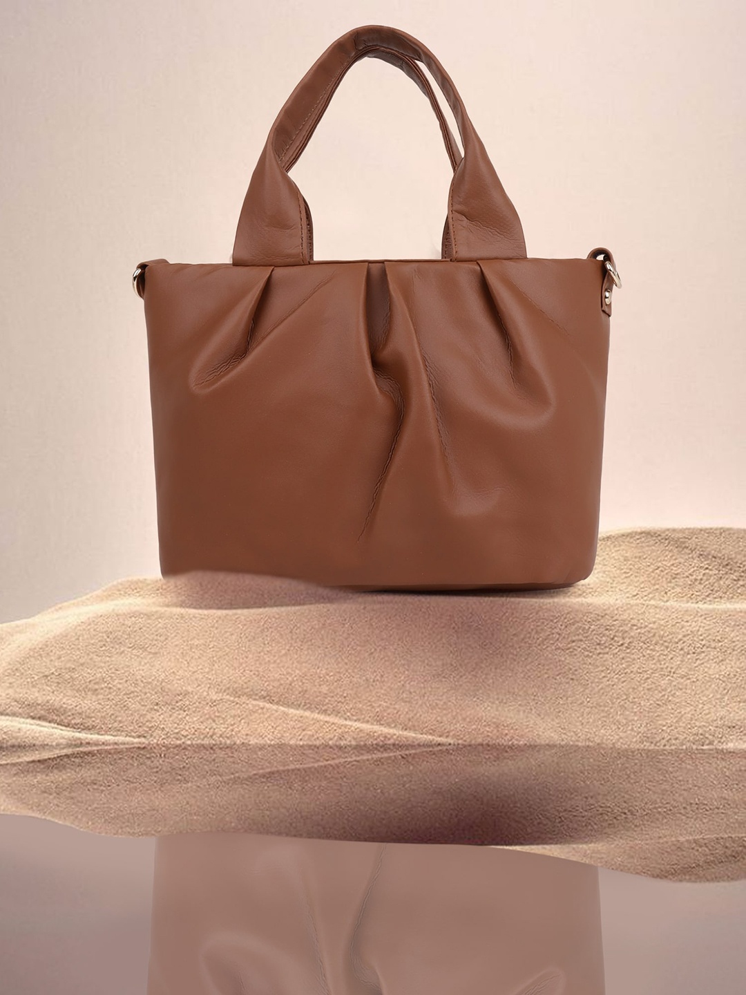 

OsaiZ Structured Handheld Bag, Tan