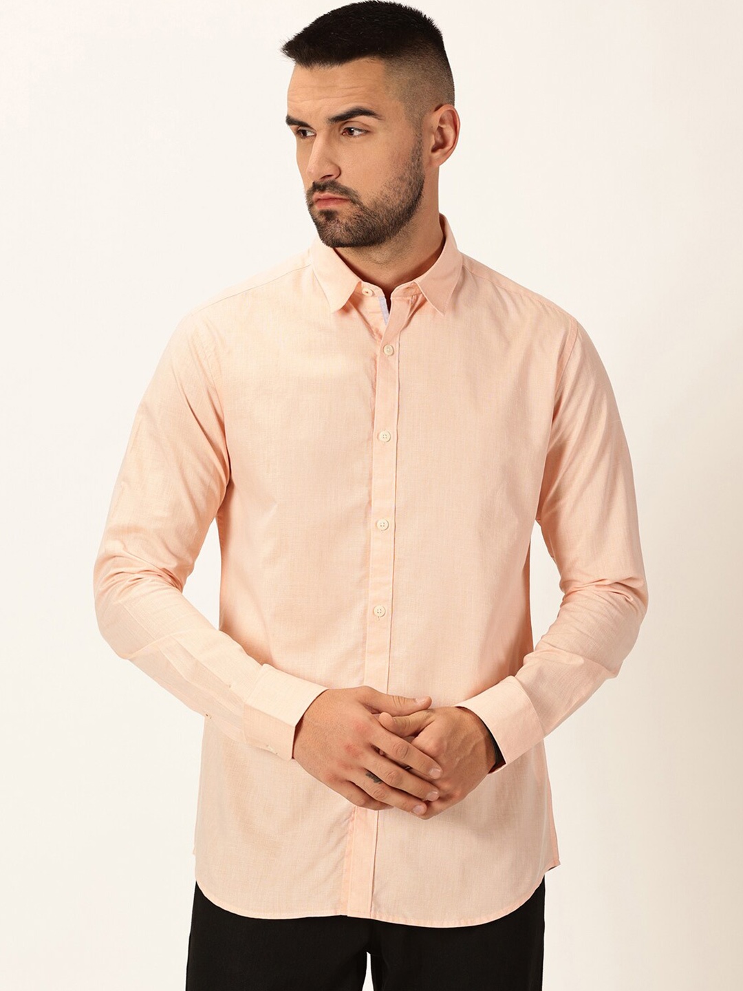

INVICTUS Original Slim Fit Opaque Casual Shirt, Orange