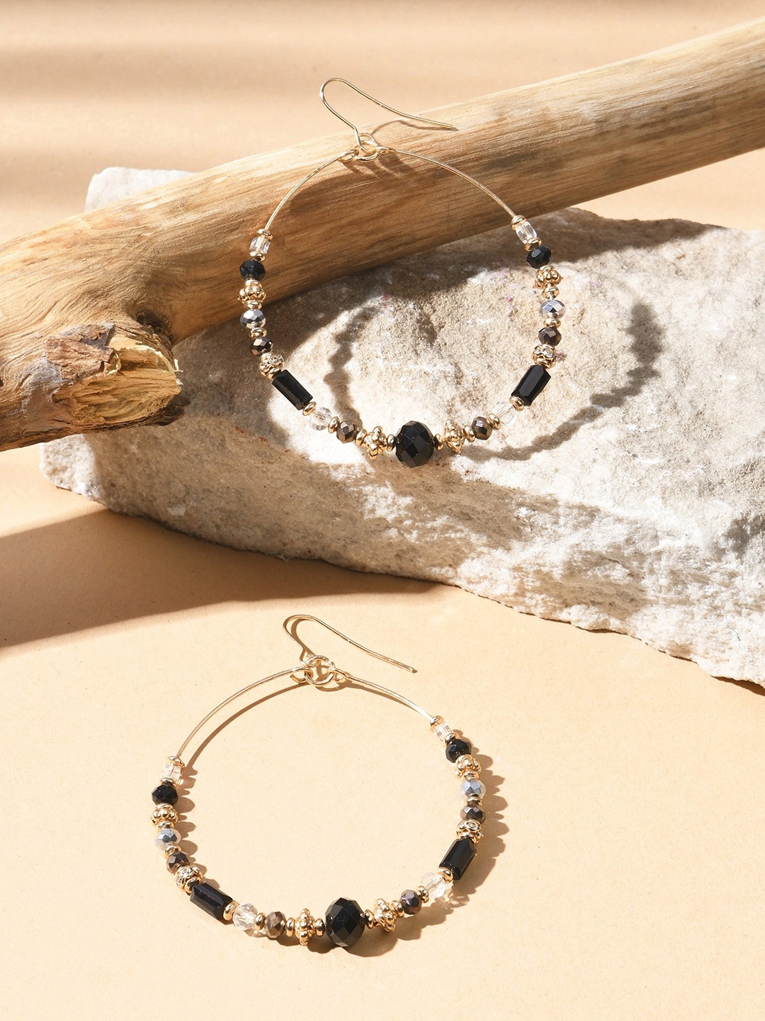 

Accessorize Circular Drop Earrings, Black