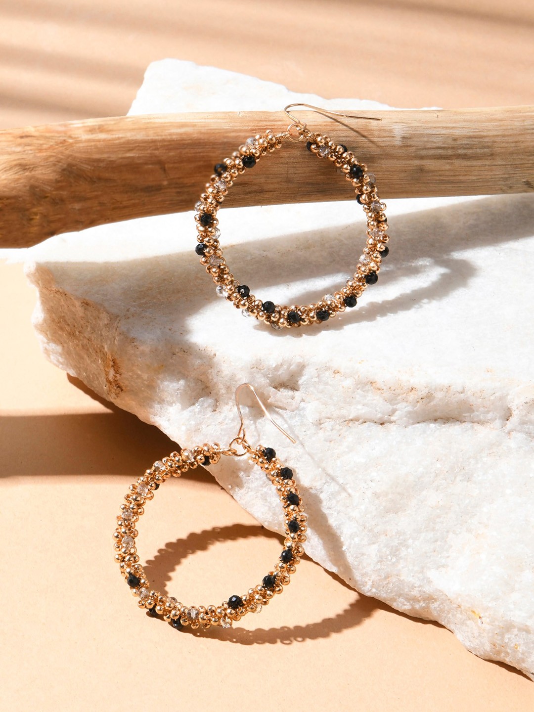

Accessorize Beaded Circular Drop Earrings, Gold