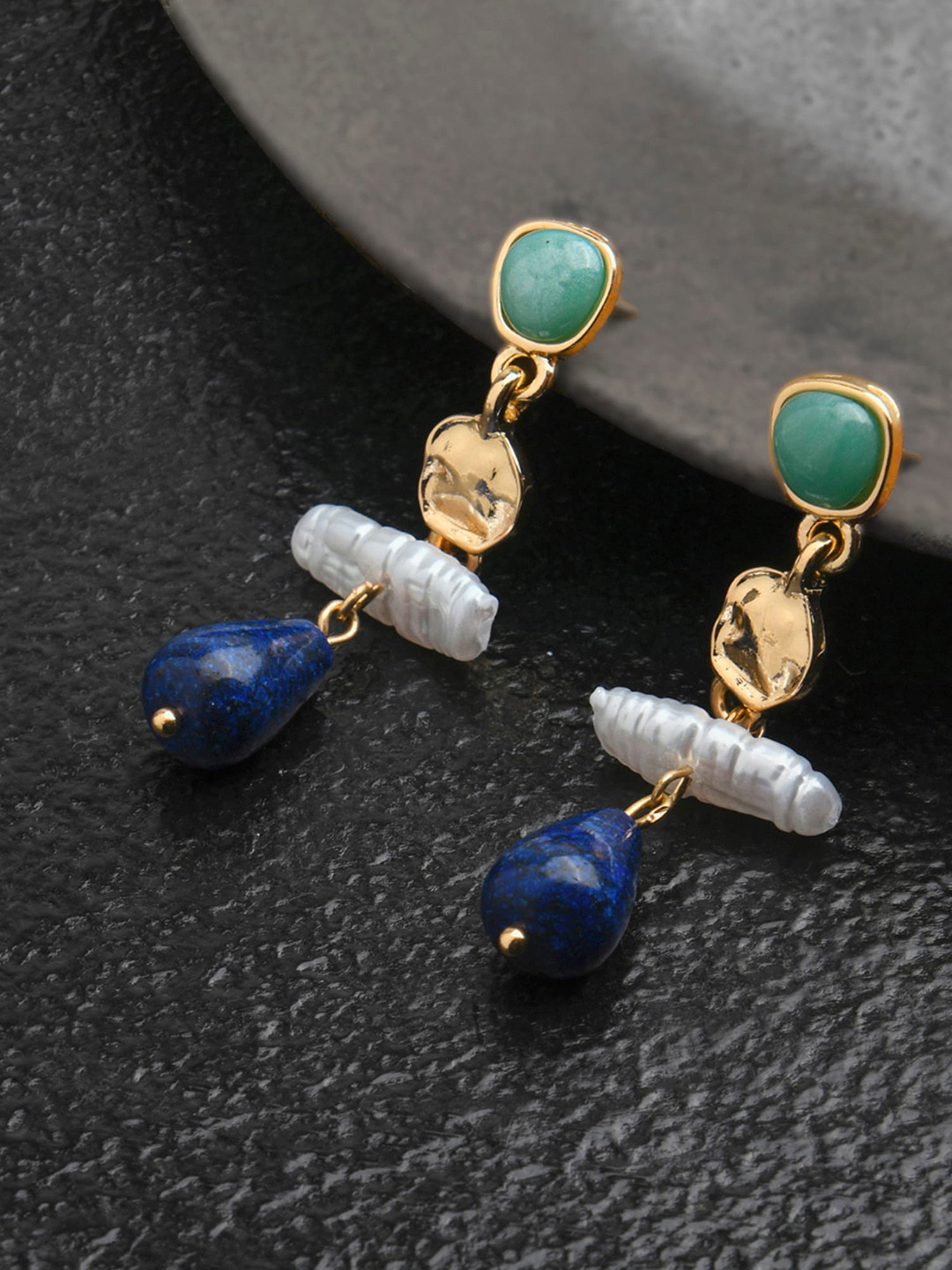 

Accessorize Beaded Contemporary Drop Earrings, Blue