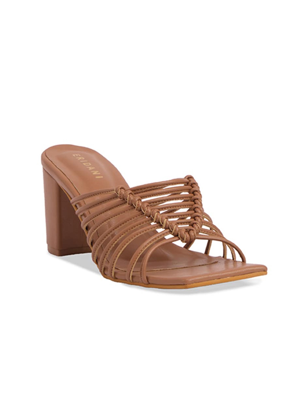 

ERIDANI Strappy Block Heels, Beige