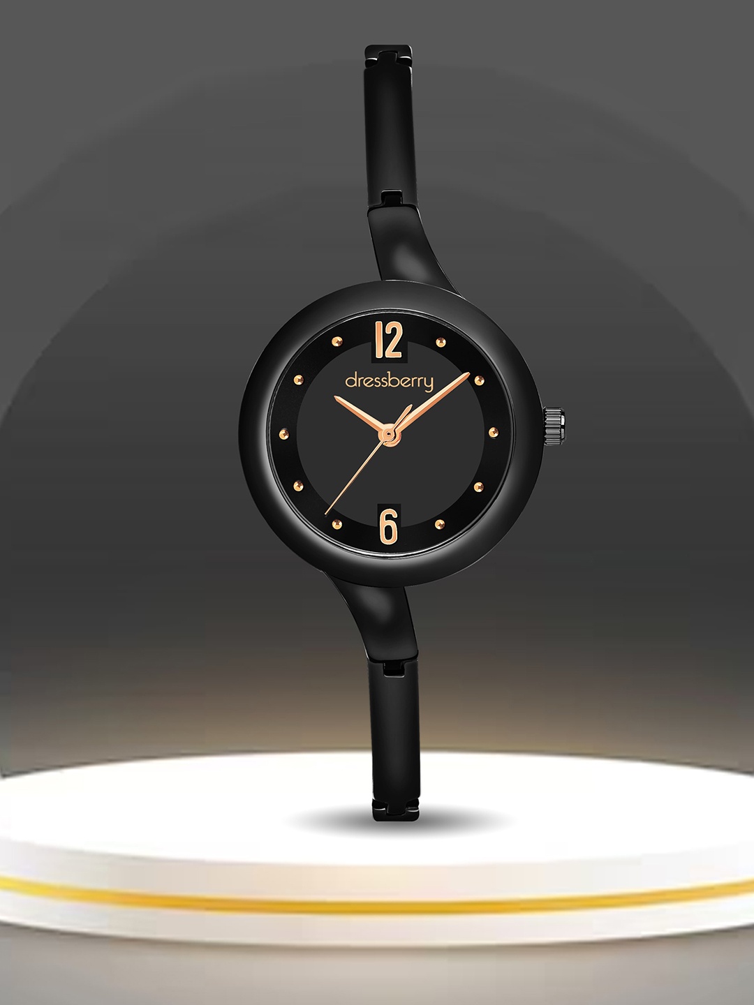 

DressBerry Women Black Brass Dial & Stainless Steel Bracelet Analogue Watch DB-025-Black