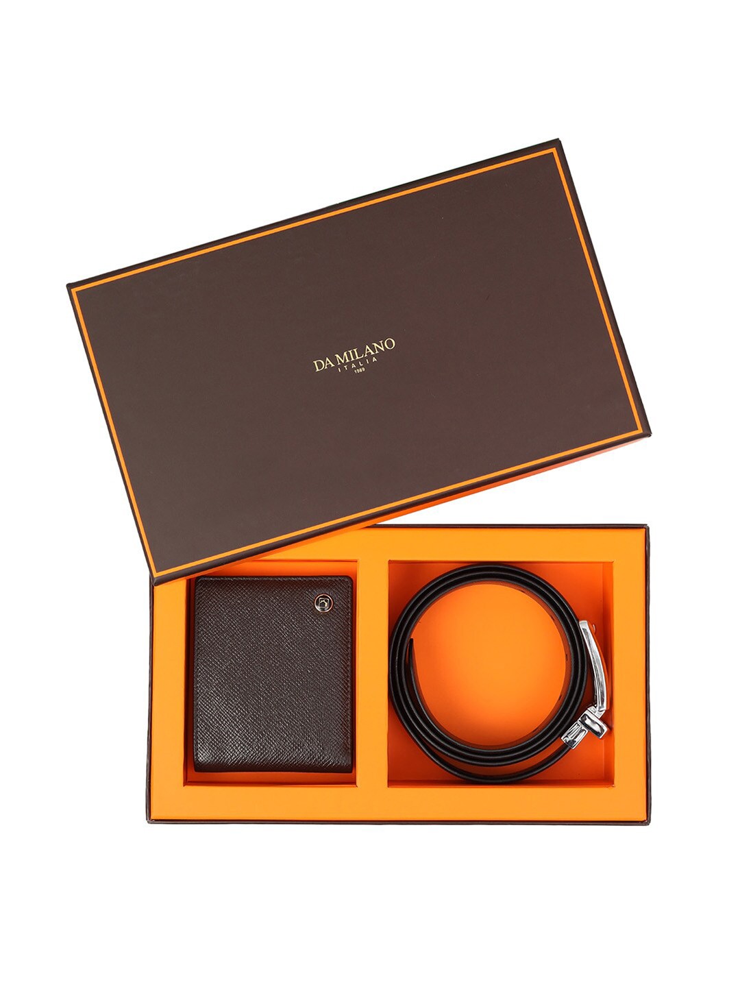 

Da Milano Men Wallet and Belt Accessory Gift Set, Brown