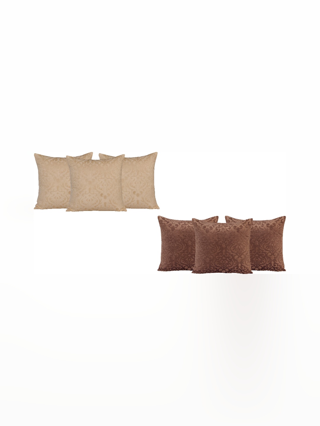 

ZESTURE Brown 6 Pieces Velvet Square Cushion Covers