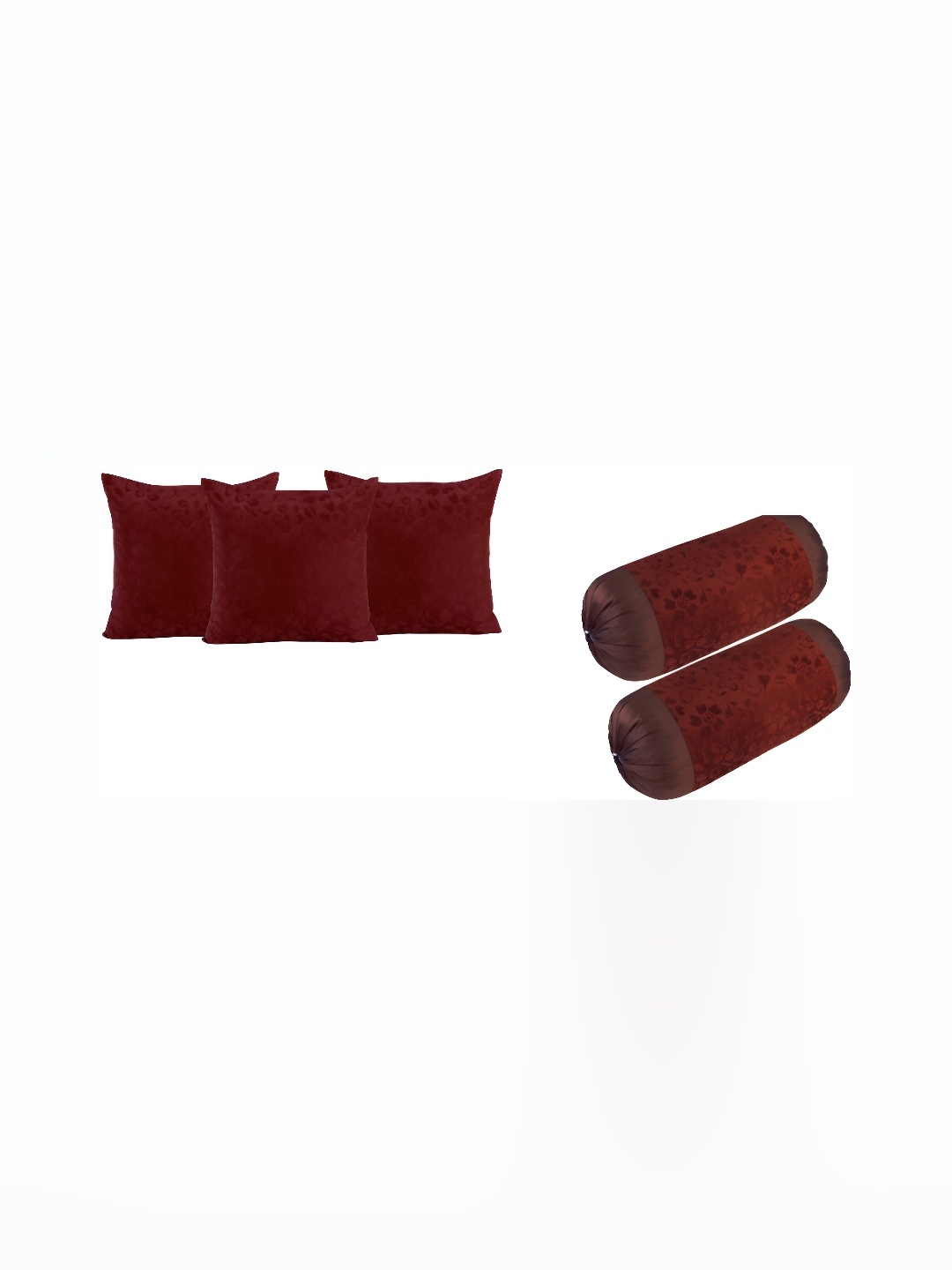 

ZESTURE Brown 5 Pieces Velvet Square Cushion Covers