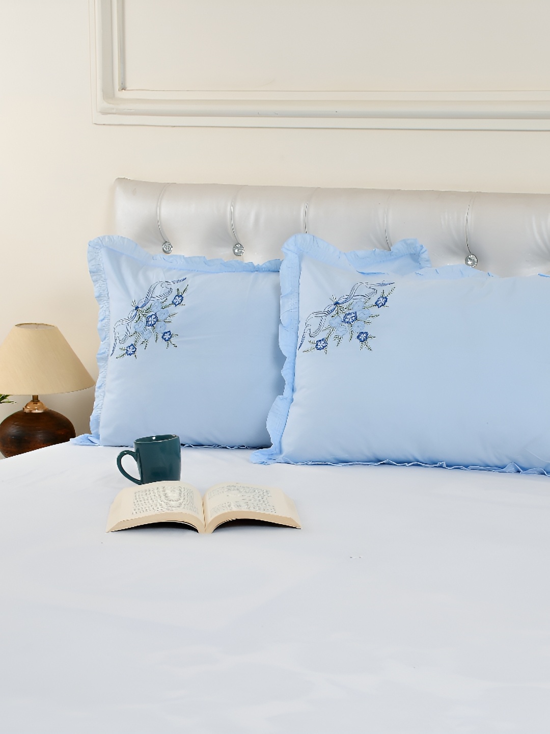 

ZESTURE Blue 2 Pcs Rectangle Cushion Covers