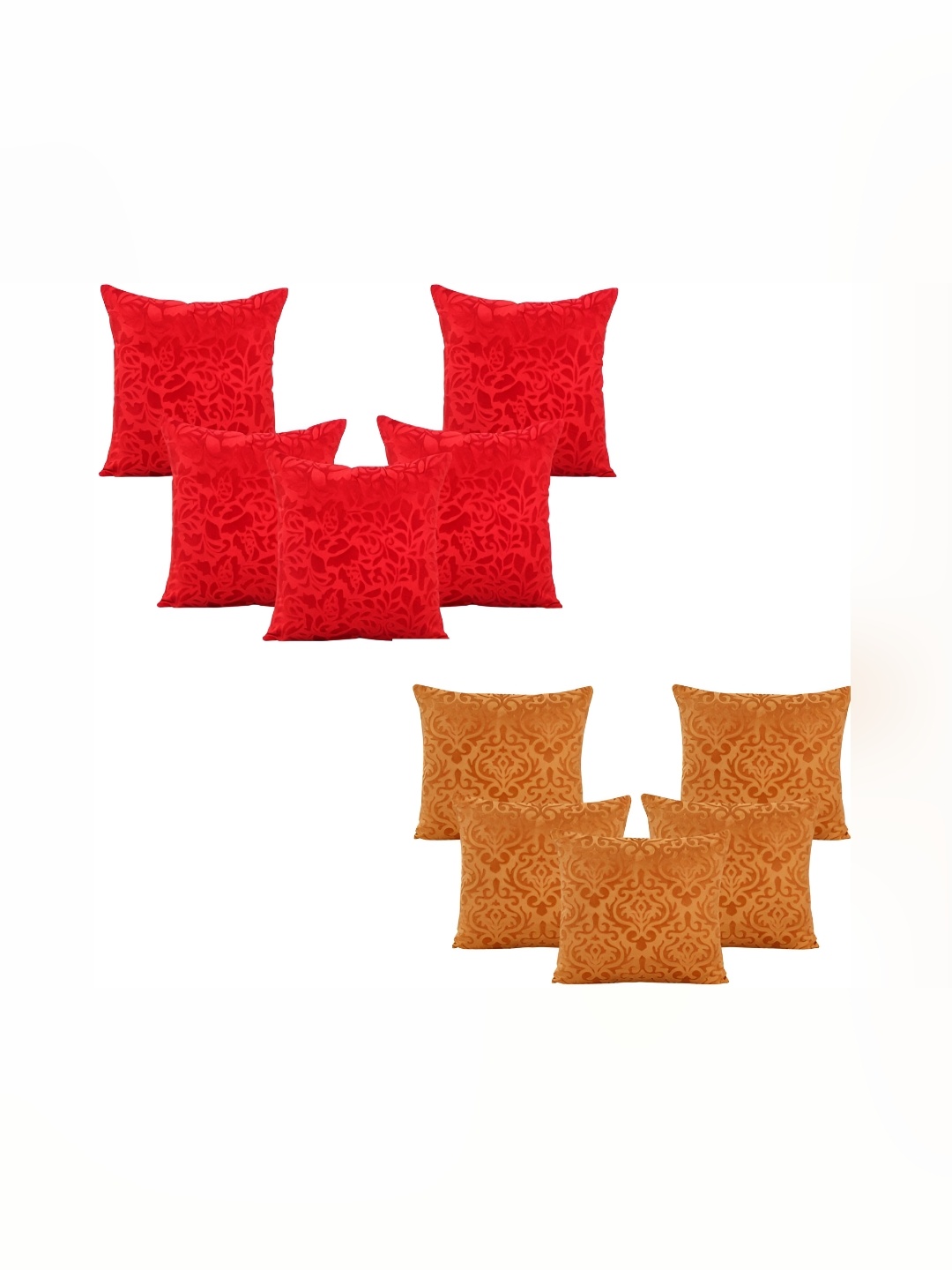 

ZESTURE Red 10 Pcs Velvet Square Cushion Covers