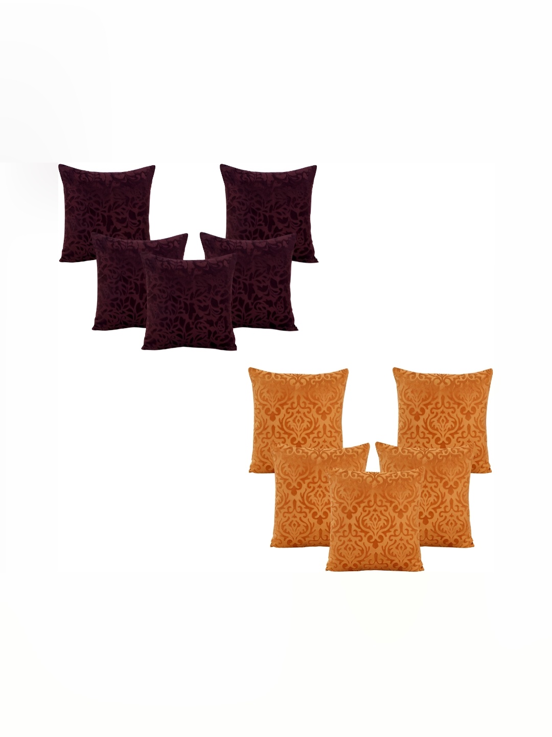 

ZESTURE Brown 10 Pcs Velvet Square Cushion Covers