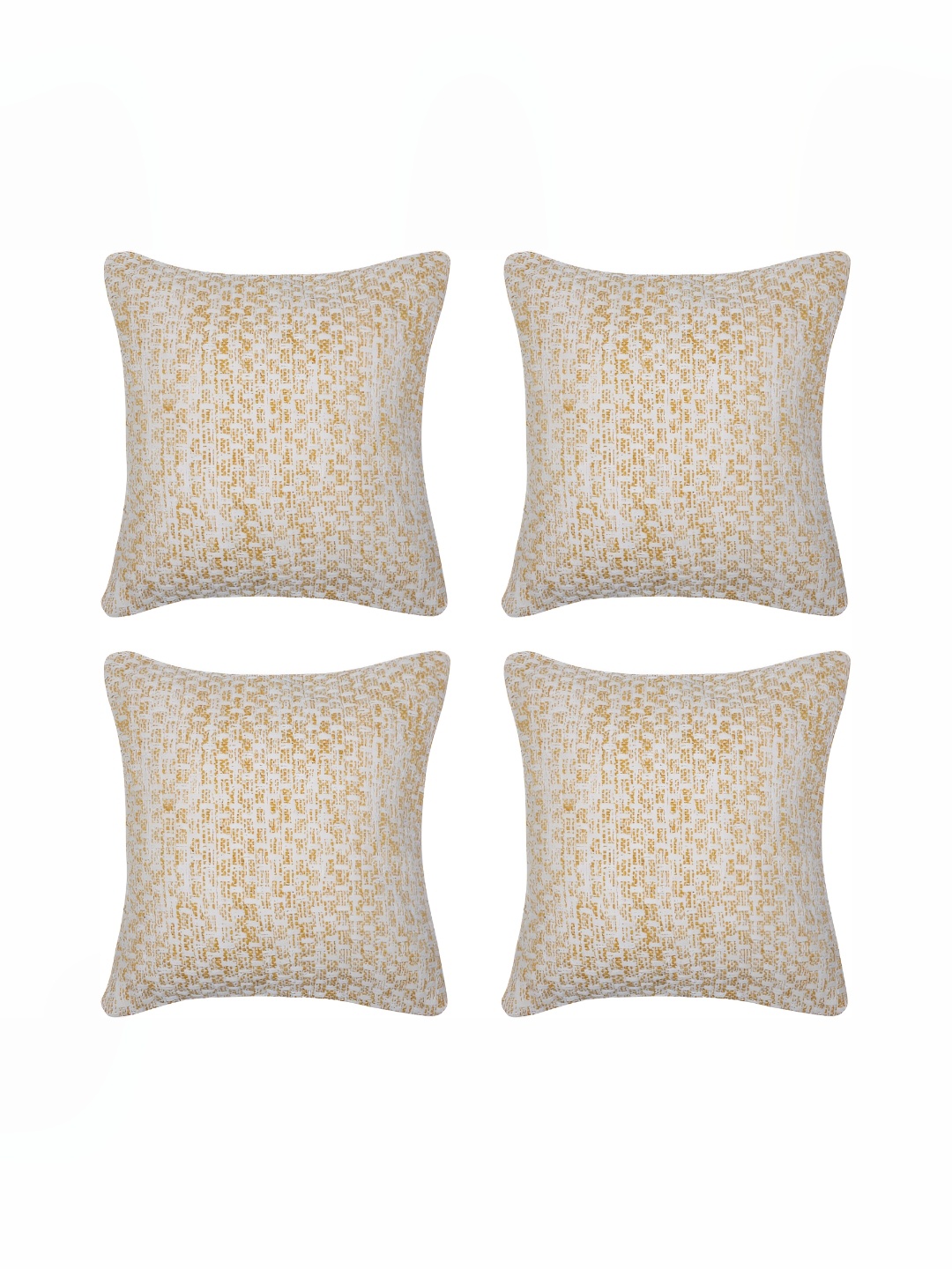 

ZESTURE Beige 4 Pieces Abstract Textured Cotton Square Cushion Covers