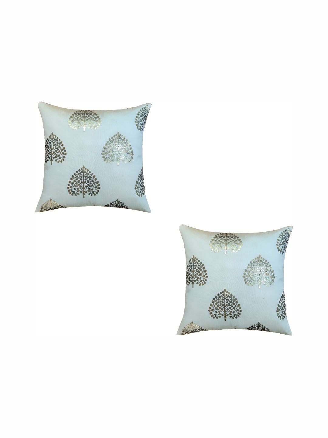 

ZESTURE Off White & Beige 2 Pieces Ethnic Motifs Square Cushion Covers