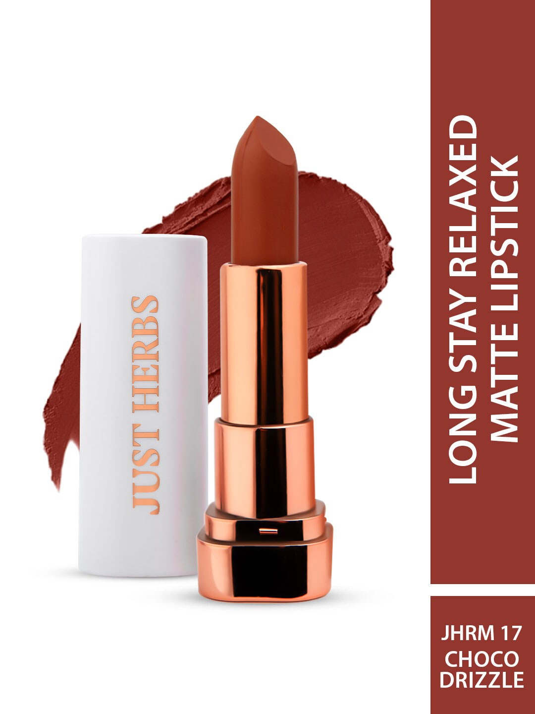 

Just Herbs Long Stay Relaxed Matte Lipstick - 4.2 ml - 17 Choco Drizzle, Red