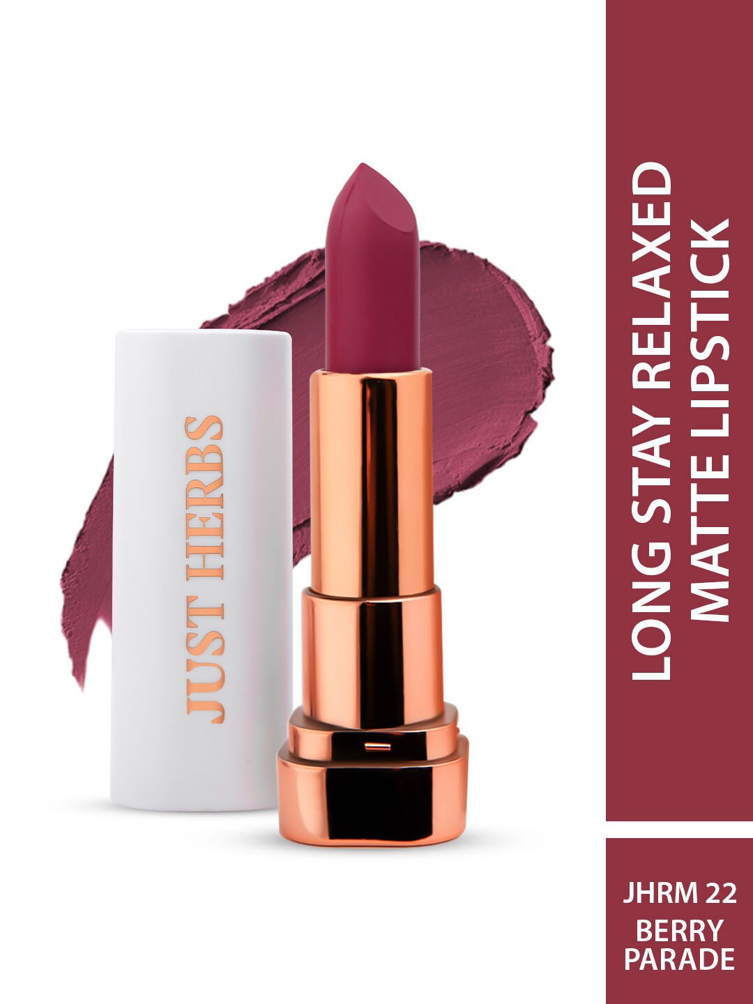 

Just Herbs Long Stay Relaxed Matte Lipstick - 4.2 ml - 22 Berry Parade, Red